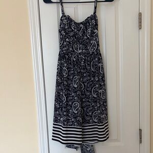 Maurices navy and White Paisley Midi Dress